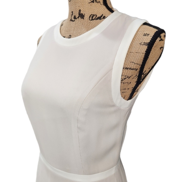 Vintage J. Crew White Sleeveless Sheath Mini Dress,Ecru/White Womens Small - Picture 4 of 4